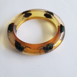 Vintage 90's Lucite Beetle Bracelet